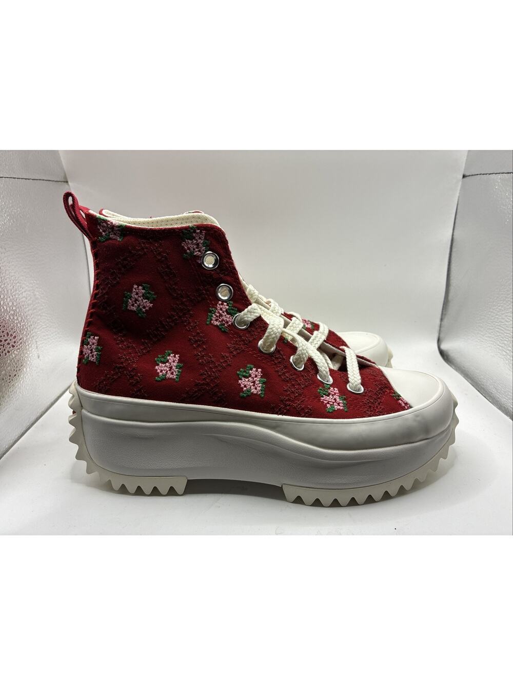 CONVERSE Run Star Hike Hi Platform Rose Cross Stitch Size 7 Women’s A14885C